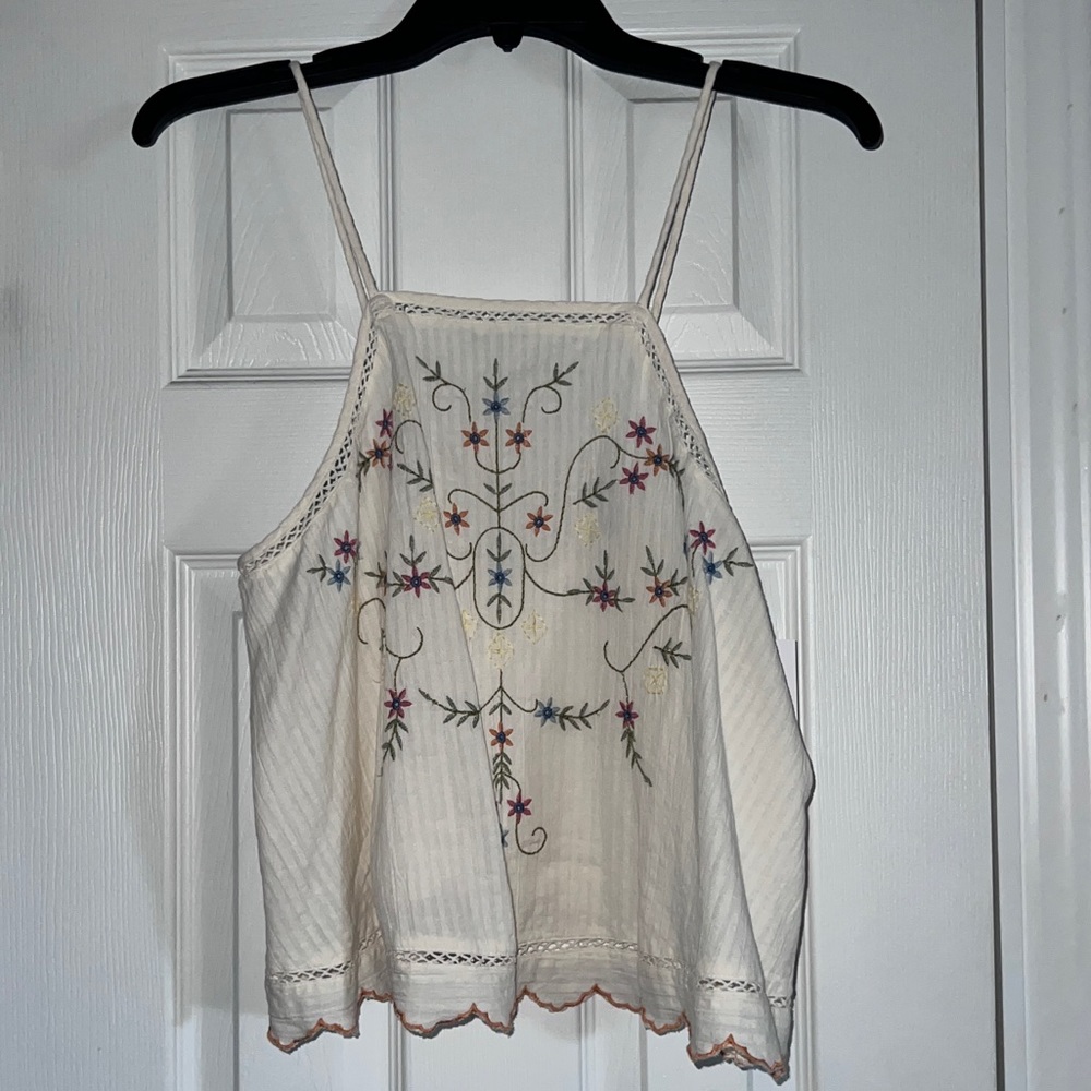 Spaghetti Stap Crop Blouse